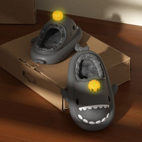 Sharkicks Basic - Hiver, Chaussons Requins Citrouille, Talon Ouvert
